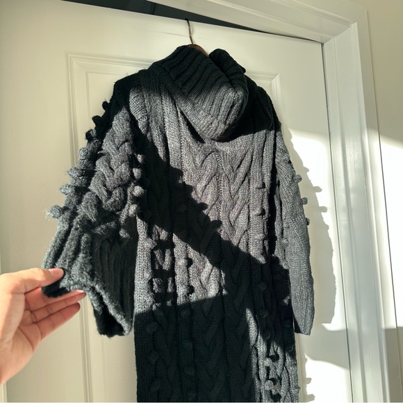 Farm Rio Black Braided Midi Sweater Dress - Picture 3 of 9